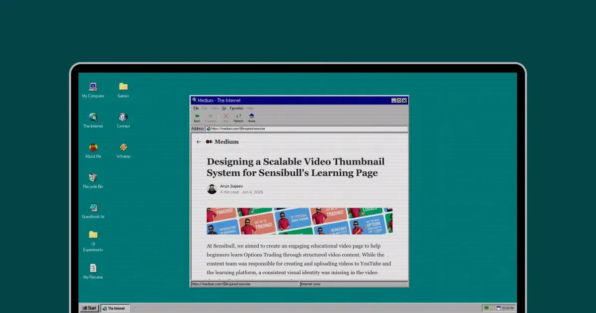 A case study rendered as a Medium article inside the fake Internet Explorer window